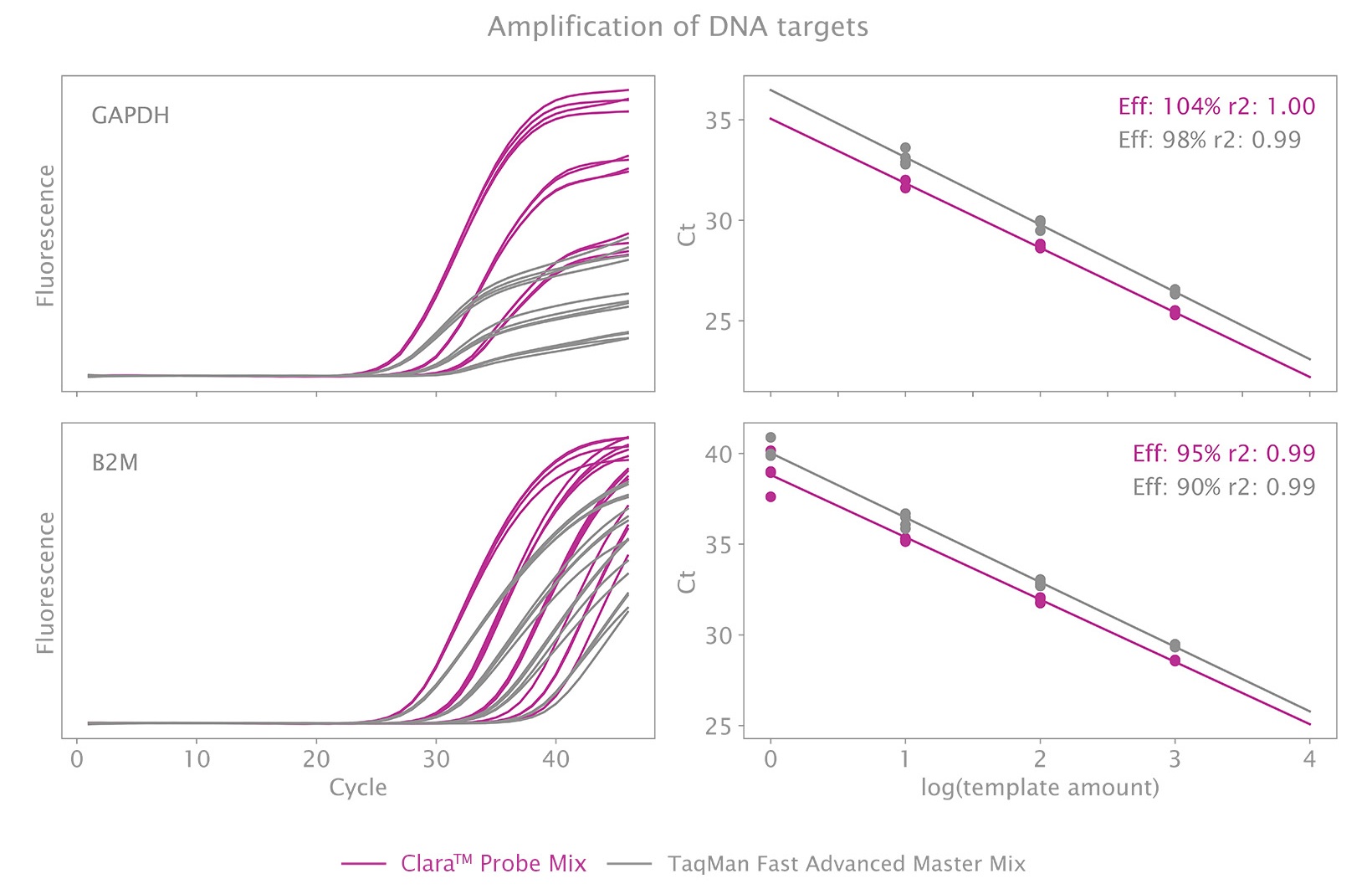 Clara® Probe Mix による cDNA シングルプレックス増幅